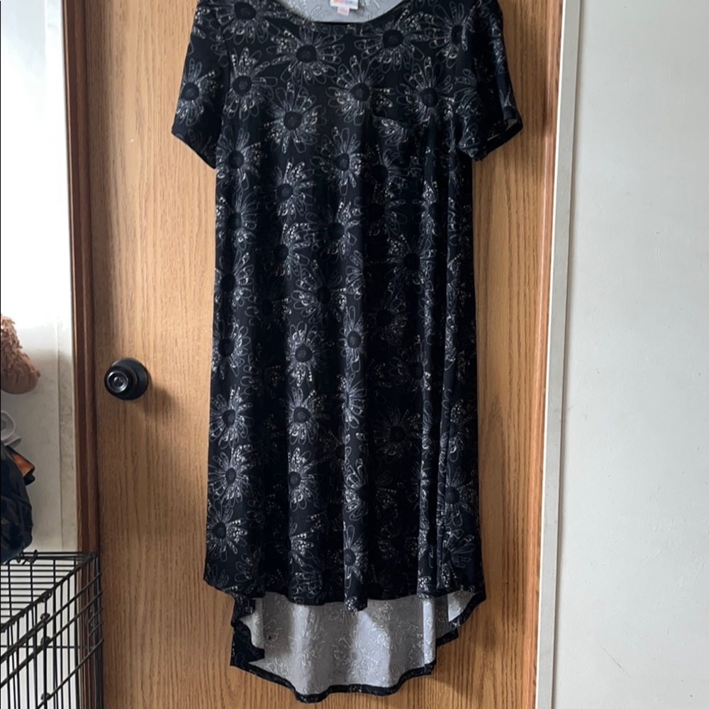 Lularoe Carly Floral Black Dress